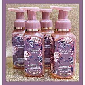 Bath & Body Works Sunwashed Santal 8.75oz Gentle Clean Foaming Hand Soap x4